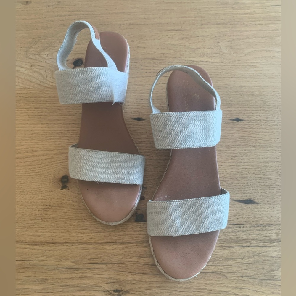 Tommy Bahama Jute Wedge Heel Sandal Taupe Women’s 9.5‎ Preloved